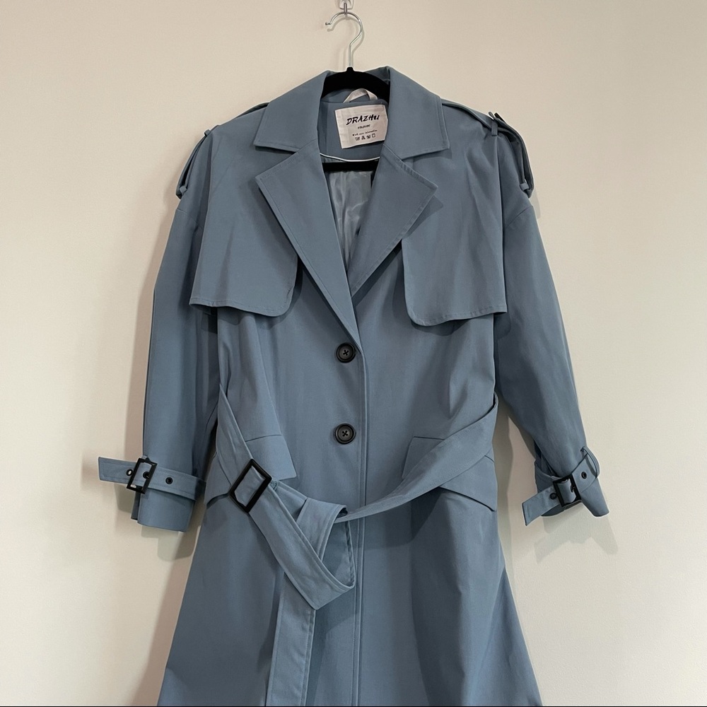 NEW Slate Blue Trench Coat